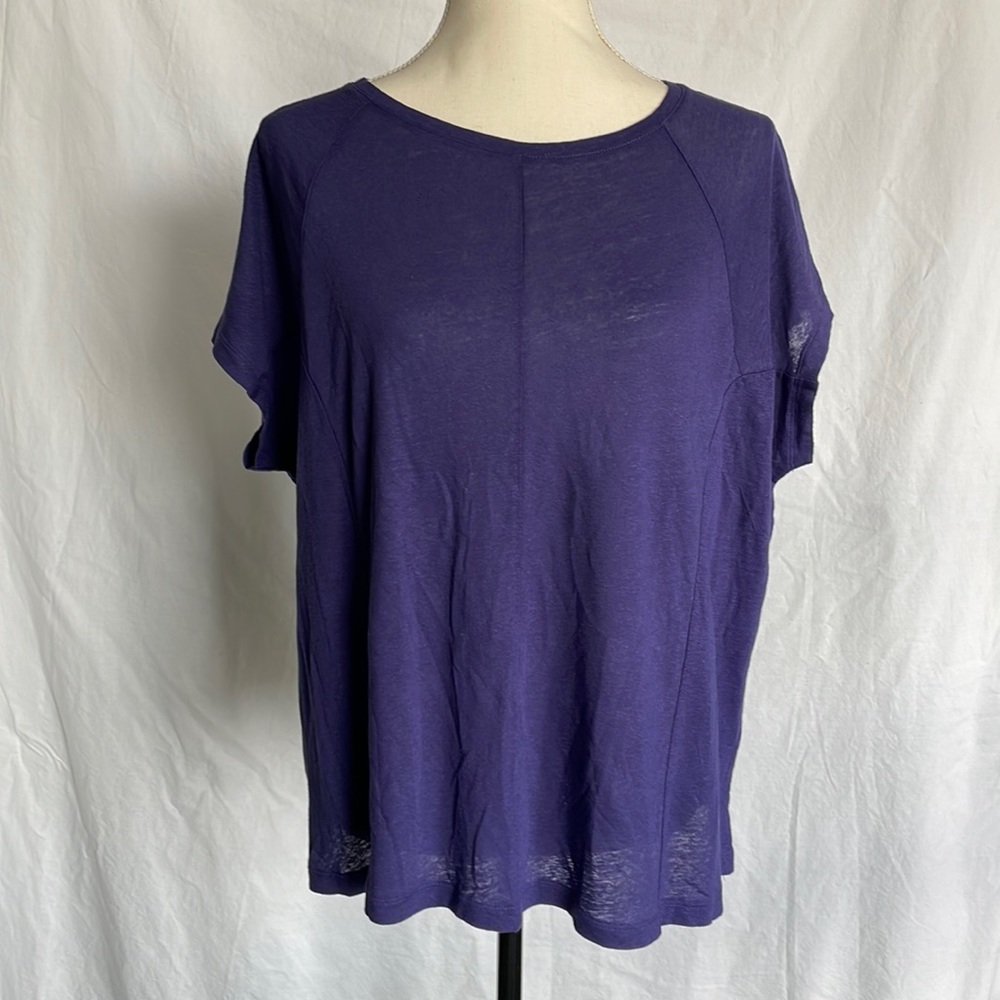 J. Jill Purple Linen Blend Top M